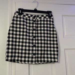 Black and White Plaid Skirt